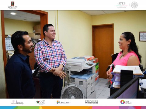 Visita Secretario del Trabajo instalaciones del Servicio Nacional de Empleo Morelos